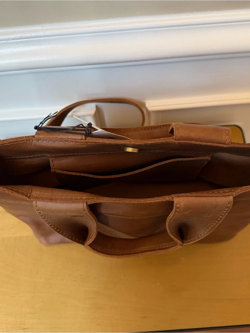 Raven + Lily Chestnut Brown Leather Tote